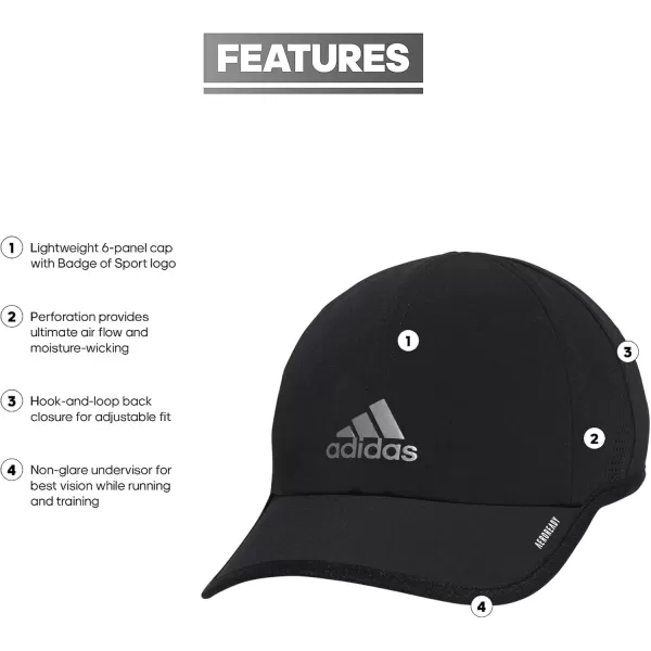 imageadidas Mens Superlite 30 Relaxed Fit Adjustable Performance HatBlackSilver Reflective