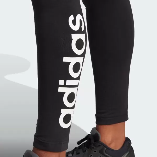 imageadidas Womens Essentials HighWaisted Logo LeggingsBlackWhite