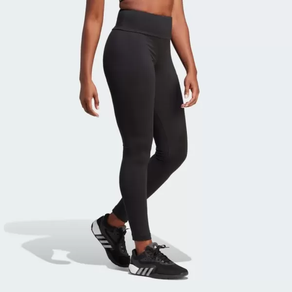 imageadidas Womens Essentials HighWaisted Logo LeggingsBlackWhite