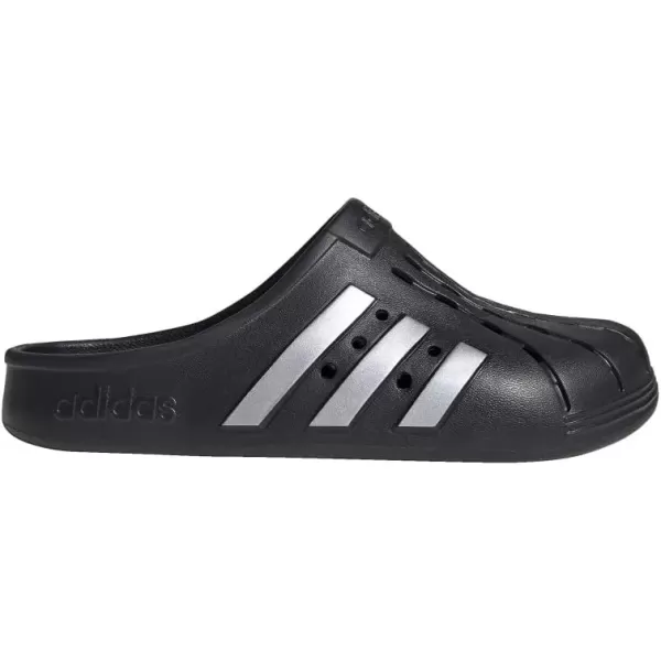 imageadidas unisexadult Adilette ClogCore BlackSilver MetallicCore Black