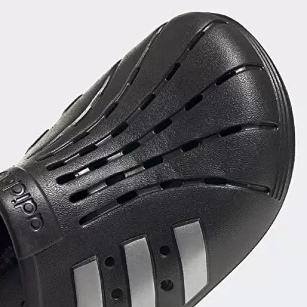 imageadidas unisexadult Adilette ClogCore BlackSilver MetallicCore Black