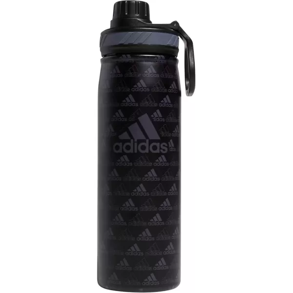 imageadidas 600 ML 20 oz Metal Water Bottle HotCold DoubleWalled Insulated 188 Stainless SteelBOS Mini Monogram BlackBlackOnix Grey