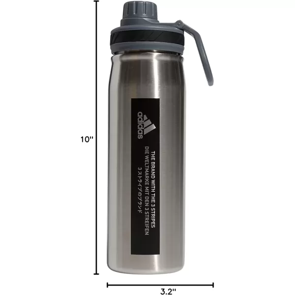 imageadidas 600 ML 20 oz Metal Water Bottle HotCold DoubleWalled Insulated 188 Stainless SteelStainless SteelOnix GreyBlack