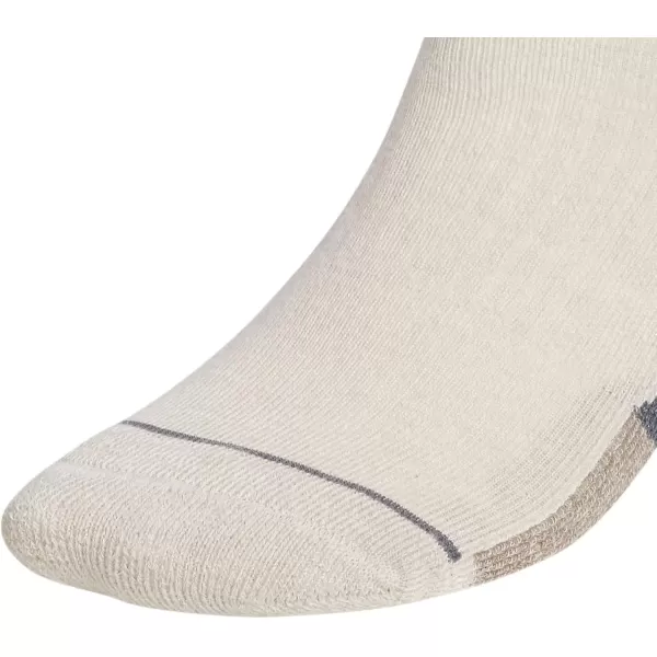 imageadidas Mens Cushioned Quarter Socks 3 PairsAlumina BeigeWhiteBlack