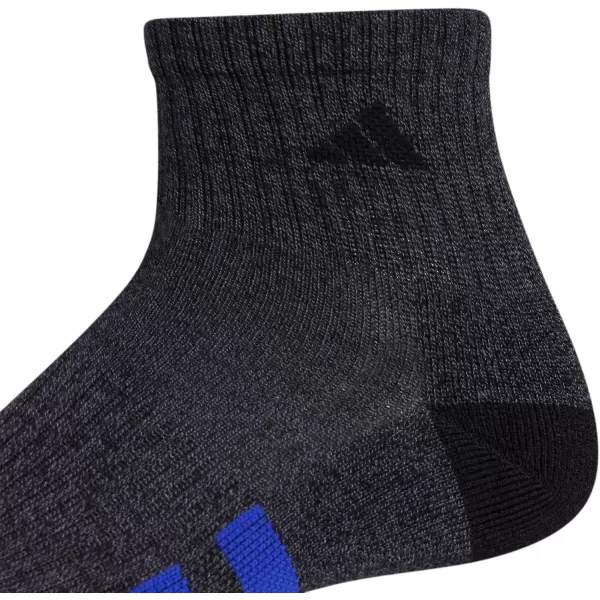 imageadidas Mens Cushioned Quarter Socks 3 PairsBlackOnix GreyBetter Scarlet