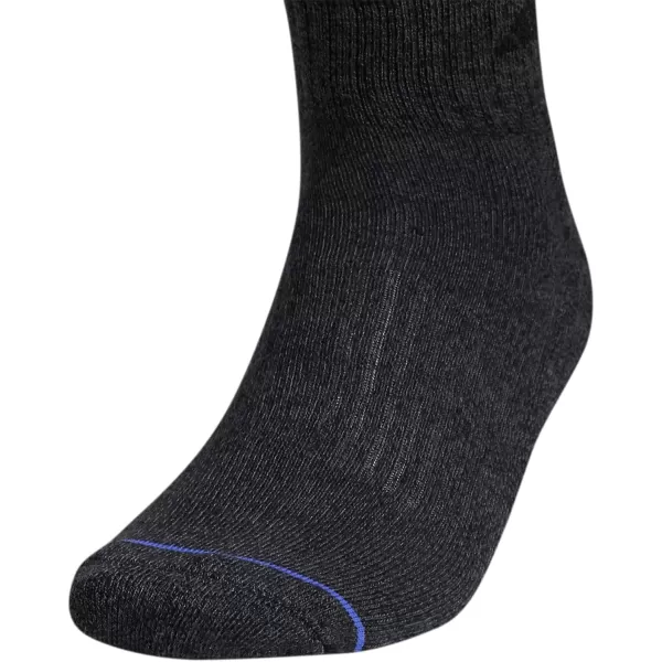 imageadidas Mens Cushioned Quarter Socks 3 PairsBlackOnix GreySonic Ink Blue
