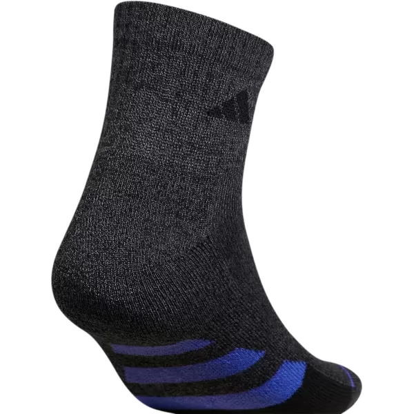 imageadidas Mens Cushioned Quarter Socks 3 PairsBlackOnix GreySonic Ink Blue
