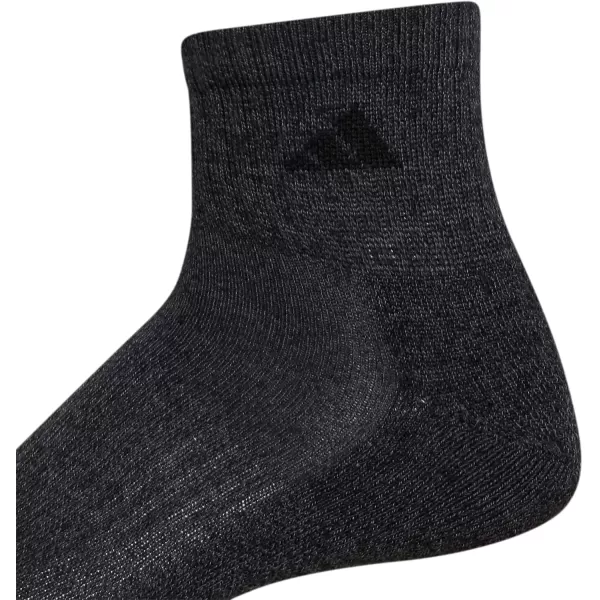 imageadidas Mens Cushioned Quarter Socks 3 PairsBlackOnix GreySonic Ink Blue