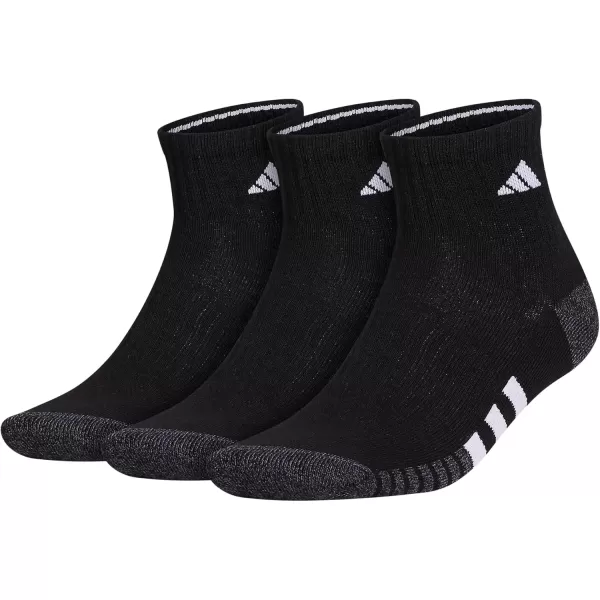 imageadidas Mens Cushioned Quarter Socks 3 PairsBlackOnix GreyWhite