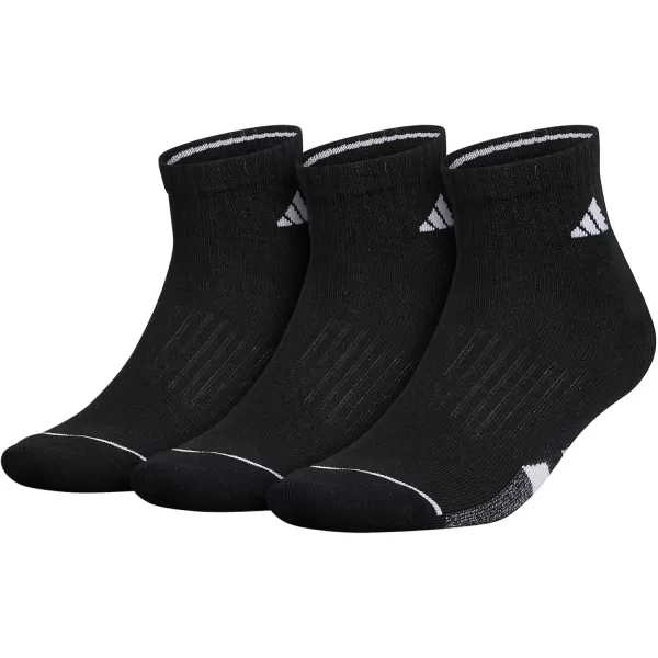 imageadidas Mens Cushioned Quarter Socks 3 PairsBlackWhiteOnix Grey