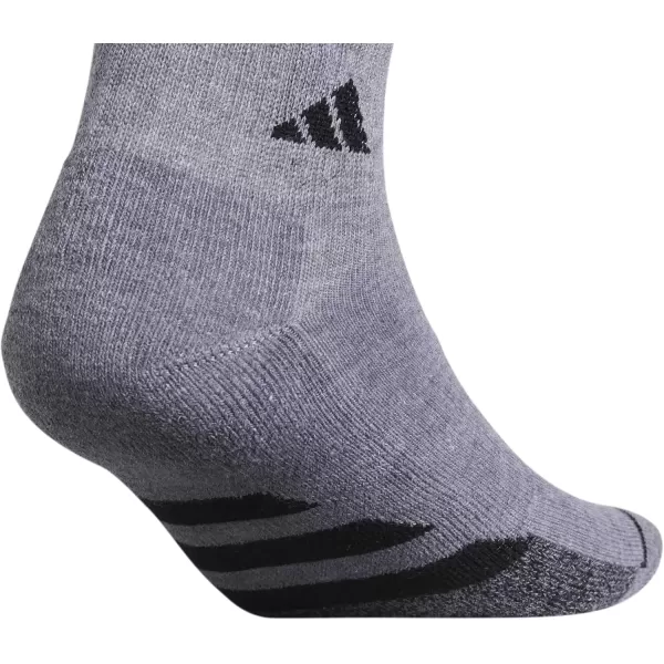 imageadidas Mens Cushioned Quarter Socks 3 PairsGreyBlack