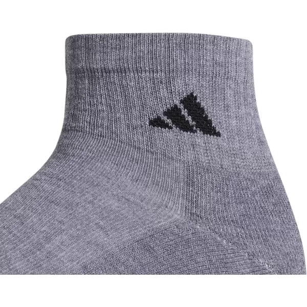 imageadidas Mens Cushioned Quarter Socks 3 PairsGreyBlack