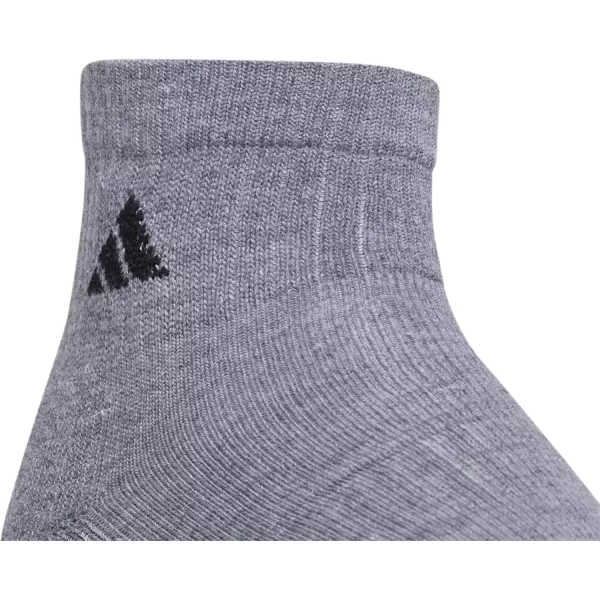 imageadidas Mens Cushioned Quarter Socks 3 PairsGreyBlack