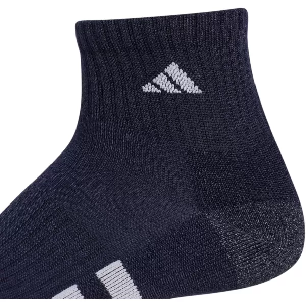 imageadidas Mens Cushioned Quarter Socks 3 PairsLegend Ink BlueWhiteGrey