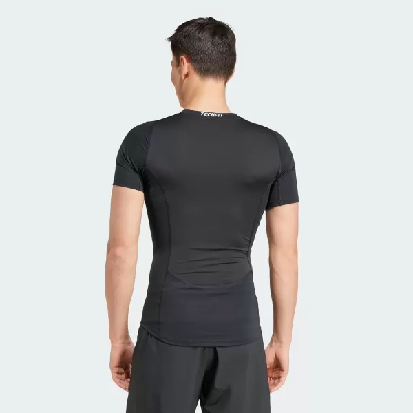 imageadidas Mens Techfit Compression Training TShirt Black