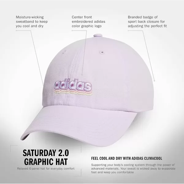 imageadidas Saturday Relaxed Adjustable CapIce LavenderPreloved PurpleSemi Pink Spark