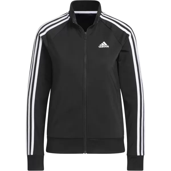 imageadidas Womens Essentials WarmUp Slim 3Stripes Track TopBlack