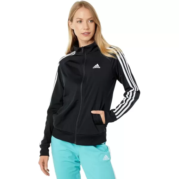 imageadidas Womens Essentials WarmUp Slim 3Stripes Track TopBlack