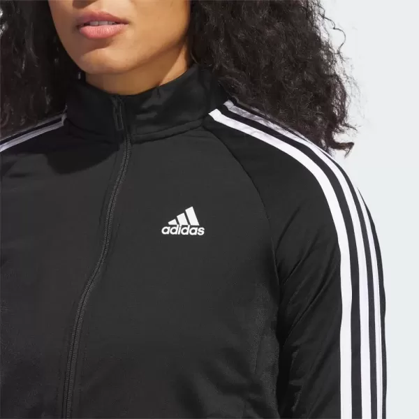 imageadidas Womens Essentials WarmUp Slim 3Stripes Track TopBlack