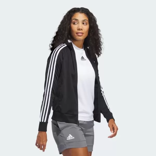 imageadidas Womens Essentials WarmUp Slim 3Stripes Track TopBlack