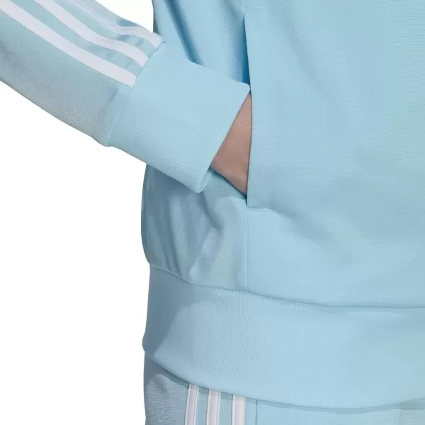 imageadidas Womens Essentials WarmUp Slim 3Stripes Track TopBliss Bluewhite