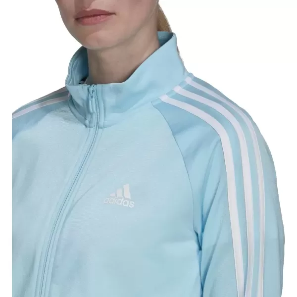 imageadidas Womens Essentials WarmUp Slim 3Stripes Track TopBliss Bluewhite