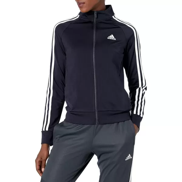 imageadidas Womens Essentials WarmUp Slim 3Stripes Track TopLegend Ink