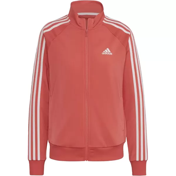 imageadidas Womens Essentials WarmUp Slim 3Stripes Track TopSemi TurboWhite