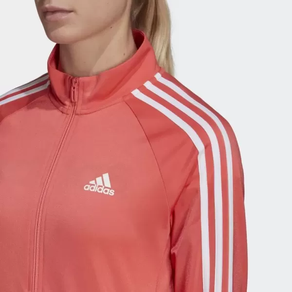 imageadidas Womens Essentials WarmUp Slim 3Stripes Track TopSemi TurboWhite