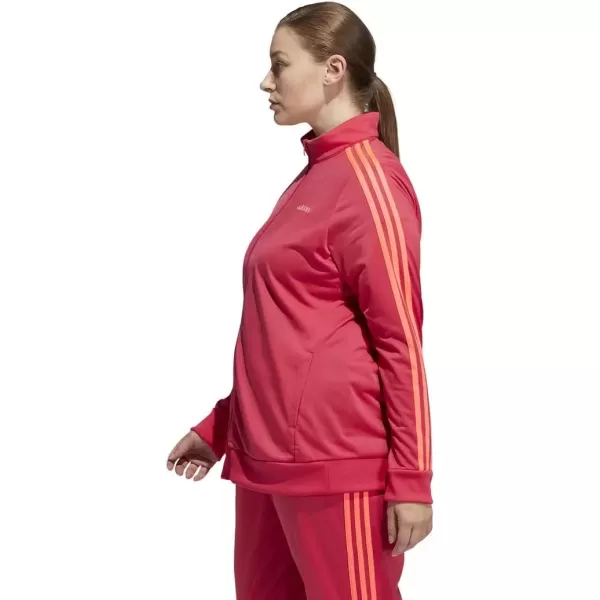 imageadidas Womens Essentials 3Stripe Track JacketPower PinkSignal Pink