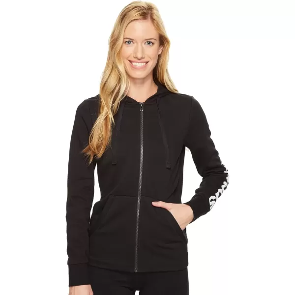 imageadidas Womens Essentials Linear Full Zip HoodieBlackWhite