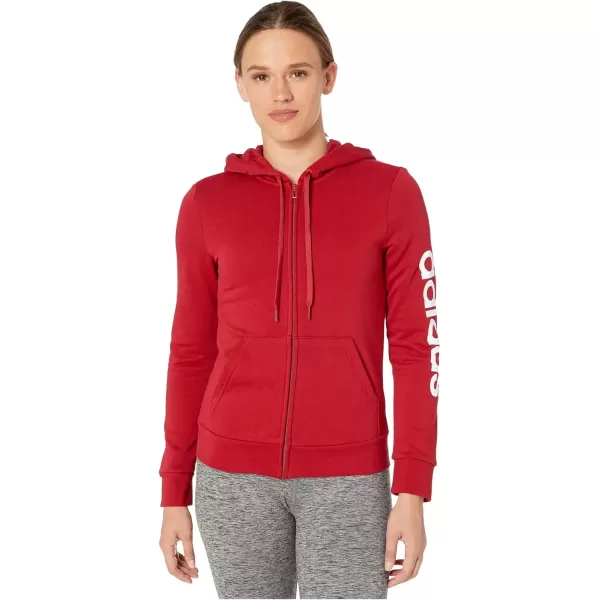 imageadidas Womens Essentials Linear HoodieActive MaroonWhite