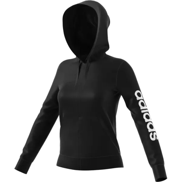 imageadidas Womens Essentials Linear HoodieBlackWhite