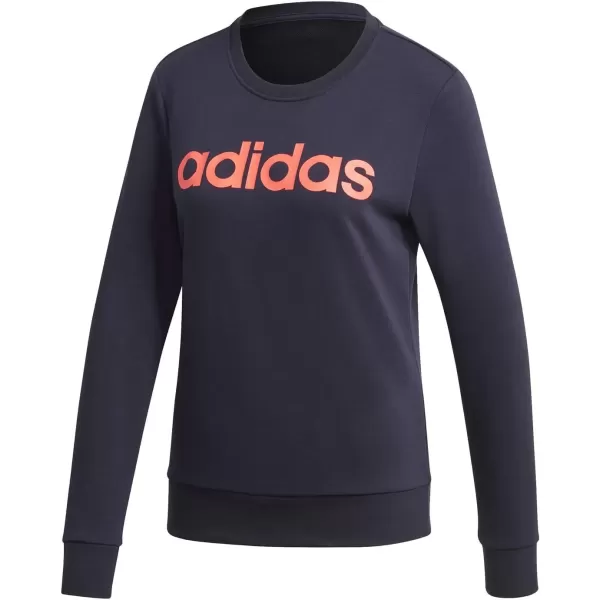 imageadidas Womens Essentials Linear SweatshirtLegend InkSignal Pink