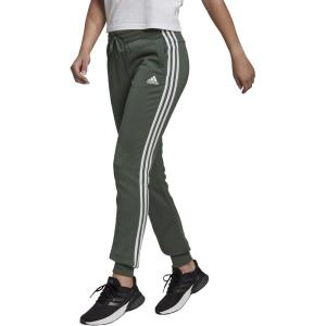 imageadidas Womens Essentials 3Stripes PantsGreen OxideWhite