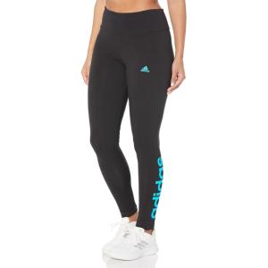 imageadidas Womens Loungewear Essentials HighWaisted Logo LeggingsBlackLight Aqua