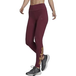 imageadidas Womens Loungewear Essentials HighWaisted Logo LeggingsVictory CrimsonGold Metallic