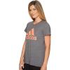 imageadidas Womens Badge of Sport Classic TeeDark Grey HeatherChalk Coral