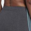 imageadidas Womens Essentials 3Stripes Bike ShortsDark Grey HeatherMint Ton