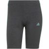 imageadidas Womens Essentials 3Stripes Bike ShortsDark Grey HeatherMint Ton
