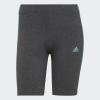 imageadidas Womens Essentials 3Stripes Bike ShortsDark Grey HeatherMint Ton