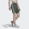 imageadidas Womens Essentials 3Stripes Bike ShortsGreen Oxidewhite