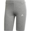 imageadidas Womens Essentials 3Stripes Bike ShortsMedium Grey HeatherWhite