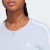 imageadidas Womens Essentials Slim 3Stripes TeeBlue DawnWhite