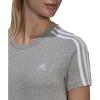 imageadidas Womens Essentials Slim 3Stripes TeeMedium Grey HeatherWhite