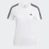 imageadidas Womens Essentials Slim 3Stripes TeeWhiteBlack