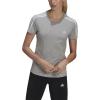 imageadidas Womens Essentials Slim 3Stripes TeeMedium Grey HeatherWhite