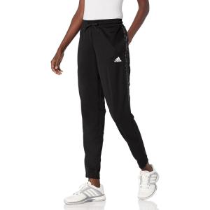 imageadidas Womens Aeroready Sereno Slim TaperedCut 3Stripes PantsBlackGreyWhite