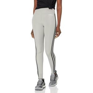 imageadidas Womens Designed 2 Move 3Stripes Highrise Long TightsMgh Solid GreyBlack