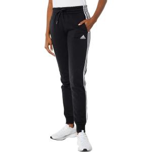 imageadidas Womens Plus Size Essentials Fleece Tapered Cuff PantsBlackWhite